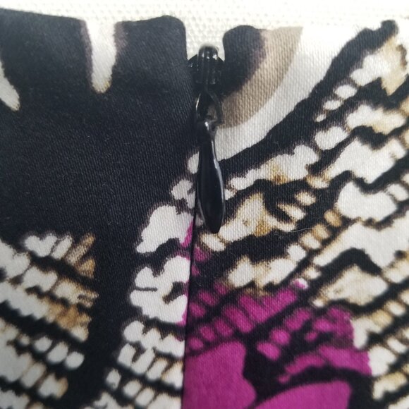 Nine West Purple & Black Fit n Flare Floral Print Dress Sz 10 - Picture 12 of 16